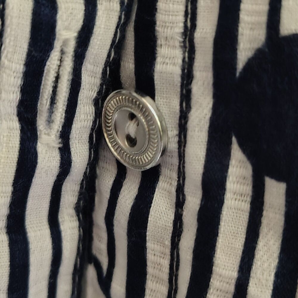 Alfred Dunner Women's Blue & White Stripe Polka Dot Button Down Blouse Sz Small - Picture 3 of 5